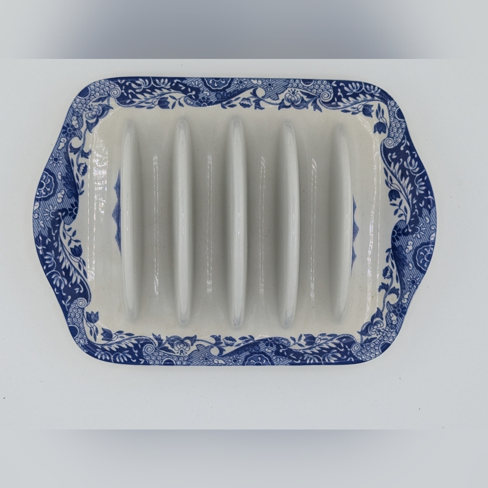 Vintage Spode Blue Italian Four Division Toast Rack